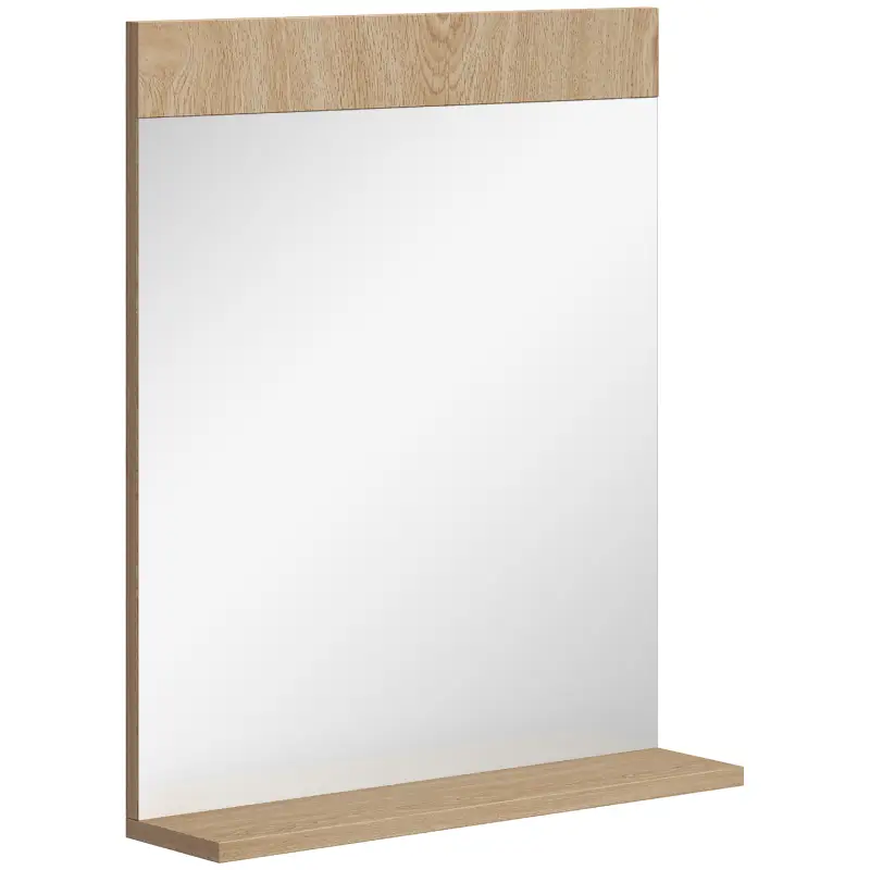Espejo de Baño de Pared con Estante Abierto Espejo para Entrada Pasillo 50x12x60 cm Roble Espejo de Baño de Pared con Estante Abierto Espejo para Entrada Pasillo 50x12x60 cm Roble