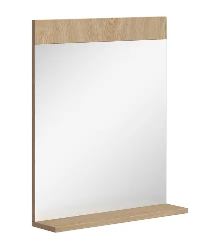 Espejo de Baño de Pared con Estante Abierto Espejo para Entrada Pasillo 50x12x60 cm Roble