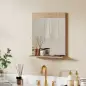 Espejo de Baño de Pared con Estante Abierto Espejo para Entrada Pasillo 50x12x60 cm Roble Espejo de Baño de Pared con Estante Abierto Espejo para Entrada Pasillo 50x12x60 cm Roble