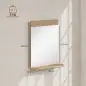 Espejo de Baño de Pared con Estante Abierto Espejo para Entrada Pasillo 50x12x60 cm Roble Espejo de Baño de Pared con Estante Abierto Espejo para Entrada Pasillo 50x12x60 cm Roble