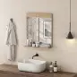Espejo de Baño de Pared con Estante Abierto Espejo para Entrada Pasillo 50x12x60 cm Roble Espejo de Baño de Pared con Estante Abierto Espejo para Entrada Pasillo 50x12x60 cm Roble