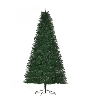 Árbol de Navidad Artificial 240 cm con 1499 Ramas con 2 Tipos de Puntas Decoración Navideña de Interior Verde