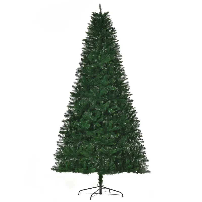 Árbol de Navidad Artificial 240 cm con 1499 Ramas con 2 Tipos de Puntas Decoración Navideña de Interior Verde