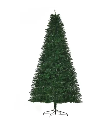 Árbol de Navidad Artificial 240 cm con 1499 Ramas con 2 Tipos de Puntas Decoración Navideña de Interior Verde