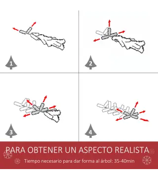 Árbol de Navidad Artificial 240 cm con 1499 Ramas con 2 Tipos de Puntas Decoración Navideña de Interior Verde