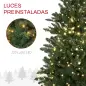 Árbol de Navidad Artificial 150 cm con 220 Luces LED 588 Ramas y Patas de Metal Árbol Navideño para Interior Verde Árbol de Navidad Artificial 150 cm con 220 Luces LED 588 Ramas y Patas de Metal Árbol Navideño para Interior Verde