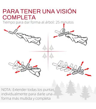 Árbol de Navidad Artificial 150 cm con 220 Luces LED 588 Ramas y Patas de Metal Árbol Navideño para Interior Verde