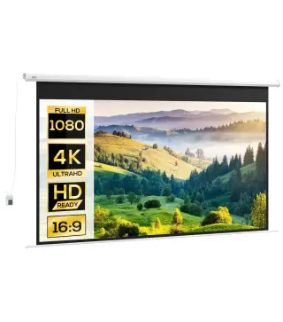 Pantalla de Proyección motorizada 120 pulgadas 16:9 4K HD montaje en pared o techo con control remoto 293,5x8x176 cm