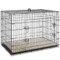 Jaula para Perros Plegable con Cojín Puertas Bandeja Extraíble y Marco de Alambre Metálico 106x71,5x76 cm Negro y Beige