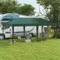 Cenador de Jardín 6x3 m Gazebo con Altura Ajustable en 3 Niveles Bolsa de Transporte Marco de Acero Anti-UV Verde