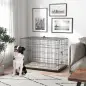 Jaula para Perros Plegable con Cojín Puertas Bandeja Extraíble y Marco de Alambre Metálico 106x71,5x76 cm Negro y Beige