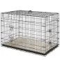 Jaula para Perros Plegable con Cojín Puertas Bandeja Extraíble y Marco de Alambre Metálico 106x71,5x76 cm Negro y Beige