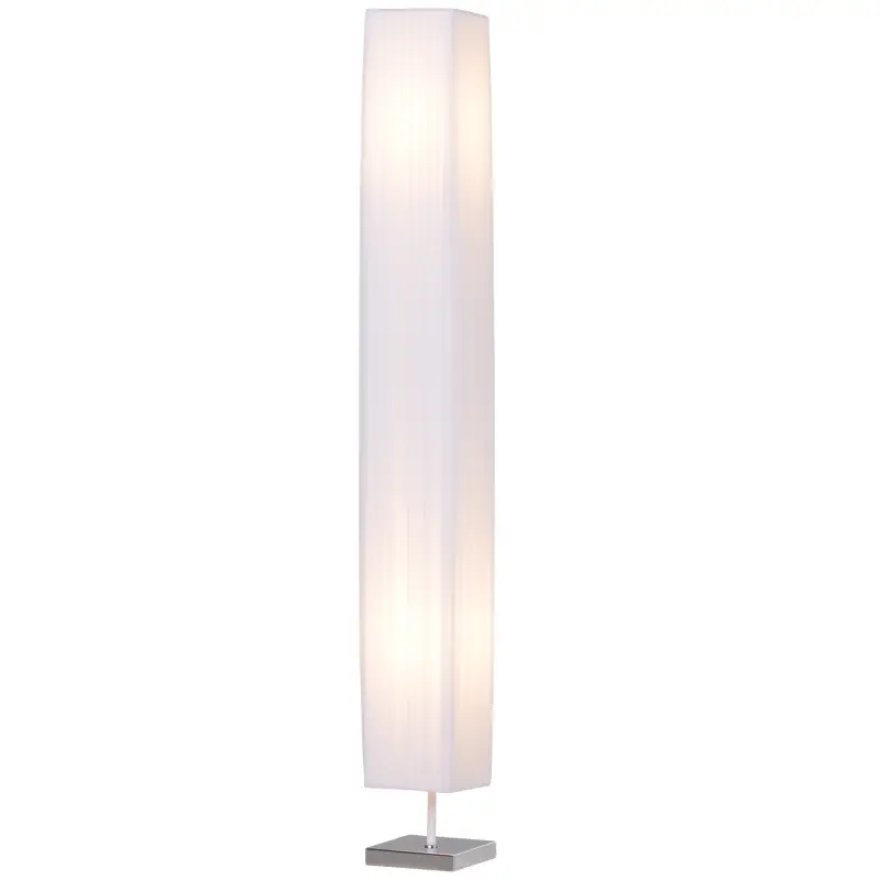 Lámpara de Pie con 2 Casquillos E27 Pantalla de Tela Interruptor de Pedal Base de Acero Inoxidable Blanco Lámpara de Pie con 2 Casquillos E27 Pantalla de Tela Interruptor de Pedal Base de Acero Inoxidable Blanco