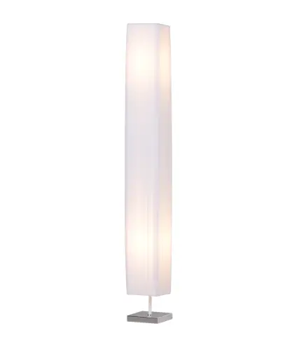 Lámpara de Pie con 2 Casquillos E27 Pantalla de Tela Interruptor de Pedal Base de Acero Inoxidable Blanco