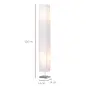 Lámpara de Pie con 2 Casquillos E27 Pantalla de Tela Interruptor de Pedal Base de Acero Inoxidable Blanco Lámpara de Pie con 2 Casquillos E27 Pantalla de Tela Interruptor de Pedal Base de Acero Inoxidable Blanco