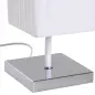 Lámpara de Pie con 2 Casquillos E27 Pantalla de Tela Interruptor de Pedal Base de Acero Inoxidable Blanco Lámpara de Pie con 2 Casquillos E27 Pantalla de Tela Interruptor de Pedal Base de Acero Inoxidable Blanco