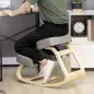 Silla Ergonómica de Rodillas con Cojines Acolchados Marco de Madera para una Mejor Postura Oficina Gris Silla Ergonómica de Rodillas con Cojines Acolchados Marco de Madera para una Mejor Postura Oficina Gris