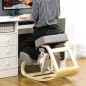 Silla Ergonómica de Rodillas con Cojines Acolchados Marco de Madera para una Mejor Postura Oficina Gris Silla Ergonómica de Rodillas con Cojines Acolchados Marco de Madera para una Mejor Postura Oficina Gris