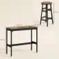 Conjunto Mesa Alta de Cocina con 2 Taburetes Marco de Acero Estilo Industrial Mesa Alta para Comedor Marrón Rústico Conjunto Mesa Alta de Cocina con 2 Taburetes Marco de Acero Estilo Industrial Mesa Alta para Comedor Marrón Rústico