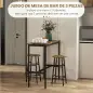 Conjunto Mesa Alta de Cocina con 2 Taburetes Marco de Acero Estilo Industrial Mesa Alta para Comedor Marrón Rústico Conjunto Mesa Alta de Cocina con 2 Taburetes Marco de Acero Estilo Industrial Mesa Alta para Comedor Marrón Rústico