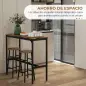 Conjunto Mesa Alta de Cocina con 2 Taburetes Marco de Acero Estilo Industrial Mesa Alta para Comedor Marrón Rústico Conjunto Mesa Alta de Cocina con 2 Taburetes Marco de Acero Estilo Industrial Mesa Alta para Comedor Marrón Rústico