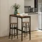 Conjunto Mesa Alta de Cocina con 2 Taburetes Marco de Acero Estilo Industrial Mesa Alta para Comedor Marrón Rústico Conjunto Mesa Alta de Cocina con 2 Taburetes Marco de Acero Estilo Industrial Mesa Alta para Comedor Marrón Rústico
