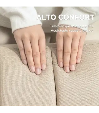Sofá Cama de 2 Plazas Tapizado en Lino Sintético con Respaldo Ajustable y Reposabrazos Desmontables 173x75x73 cm Beige