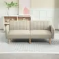 Sofá Cama de 2 Plazas Tapizado en Lino Sintético con Respaldo Ajustable y Reposabrazos Desmontables 173x75x73 cm Beige