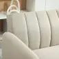 Sofá Cama de 2 Plazas Tapizado en Lino Sintético con Respaldo Ajustable y Reposabrazos Desmontables 173x75x73 cm Beige