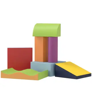 Juego de 7 Bloques de Espuma para Niños 1-3 Años Bloques Psicomotricidad Juguetes de Construcción 60x40x11 cm Multicolor