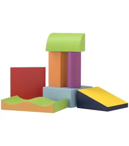 Juego de 7 Bloques de Espuma para Niños 1-3 Años Bloques Psicomotricidad Juguetes de Construcción 60x40x11 cm Multicolor