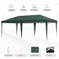 Cenador de Jardín 6x3 m Gazebo con Altura Ajustable en 3 Niveles Bolsa de Transporte Marco de Acero Anti-UV Verde
