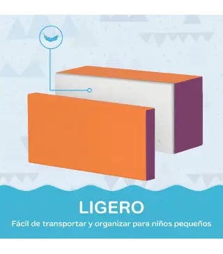 Juego de 7 Bloques de Espuma para Niños 1-3 Años Bloques Psicomotricidad Juguetes de Construcción 60x40x11 cm Multicolor