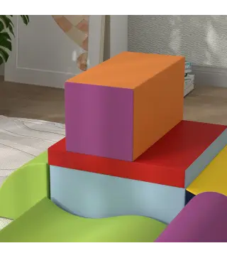 Juego de 7 Bloques de Espuma para Niños 1-3 Años Bloques Psicomotricidad Juguetes de Construcción 60x40x11 cm Multicolor