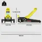 Gato Hidráulico para Coche 3 T Altura de Elevación 75-505 mm con Bomba de Doble Pistón Ruedas y Mango de Aluminio Amarillo