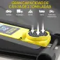Gato Hidráulico para Coche 3 T Altura de Elevación 75-505 mm con Bomba de Doble Pistón Ruedas y Mango de Aluminio Amarillo