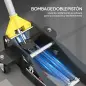Gato Hidráulico para Coche 3 T Altura de Elevación 75-505 mm con Bomba de Doble Pistón Ruedas y Mango de Aluminio Amarillo