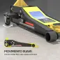 Gato Hidráulico para Coche 3 T Altura de Elevación 75-505 mm con Bomba de Doble Pistón Ruedas y Mango de Aluminio Amarillo