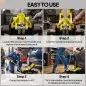 Gato Hidráulico para Coche 3 T Altura de Elevación 75-505 mm con Bomba de Doble Pistón Ruedas y Mango de Aluminio Amarillo