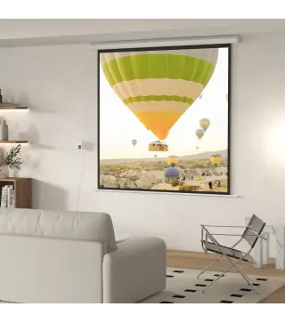 Pantalla de Proyección Formato 1:1 Control Remoto 172x172 cm (96 Pulgadas) Blanco
