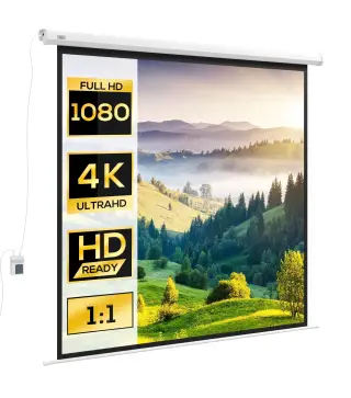 Pantalla de Proyección Formato 1:1 Control Remoto 172x172 cm (96 Pulgadas) Blanco