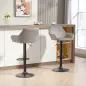 Juego de 2 Taburetes de Bar Giratorios Altura Ajustable 62-83 cm Tapizada en Terciopelo Respaldo y Reposapiés Gris
