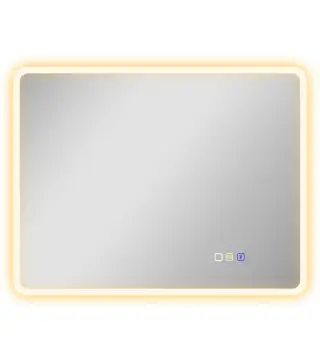 Espejo de Baño con Luz LED 90x70 cm con Bluetooth 3 Colores de Luz Función Antivaho Función de Memoria IP44