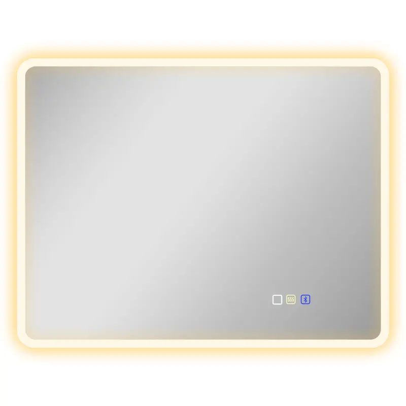 Espejo de Baño con Luz LED 90x70 cm con Bluetooth 3 Colores de Luz Función Antivaho Función de Memoria IP44 Espejo de Baño con Luz LED 90x70 cm con Bluetooth 3 Colores de Luz Función Antivaho Función de Memoria IP44