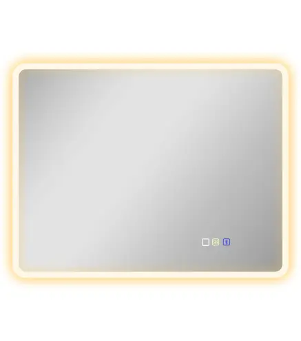 Espejo de Baño con Luz LED 90x70 cm con Bluetooth 3 Colores de Luz Función Antivaho Función de Memoria IP44
