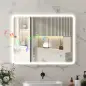 Espejo de Baño con Luz LED 90x70 cm con Bluetooth 3 Colores de Luz Función Antivaho Función de Memoria IP44 Espejo de Baño con Luz LED 90x70 cm con Bluetooth 3 Colores de Luz Función Antivaho Función de Memoria IP44