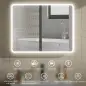 Espejo de Baño con Luz LED 90x70 cm con Bluetooth 3 Colores de Luz Función Antivaho Función de Memoria IP44 Espejo de Baño con Luz LED 90x70 cm con Bluetooth 3 Colores de Luz Función Antivaho Función de Memoria IP44