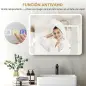 Espejo de Baño con Luz LED 90x70 cm con Bluetooth 3 Colores de Luz Función Antivaho Función de Memoria IP44 Espejo de Baño con Luz LED 90x70 cm con Bluetooth 3 Colores de Luz Función Antivaho Función de Memoria IP44