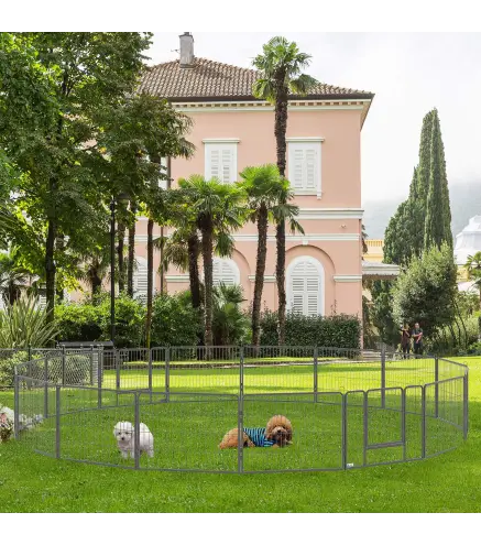 Parque para Cachorros, 16 Segmentos y 60 cm de Altura, Corralito para Mascotas Perros Valla para Cachorros Jaula para Ejercicio