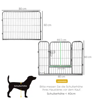 Parque para Cachorros, 16 Segmentos y 60 cm de Altura, Corralito para Mascotas Perros Valla para Cachorros Jaula para Ejercicio